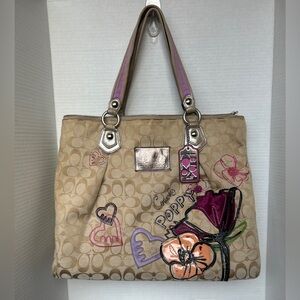 Coach Poppy Limited Edition Petal Applique Glam Tote
